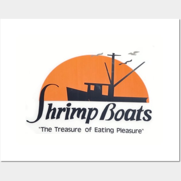 Retro Shrimp Boats Restaurant Vintage Durham, NC Wall Art by Contentarama